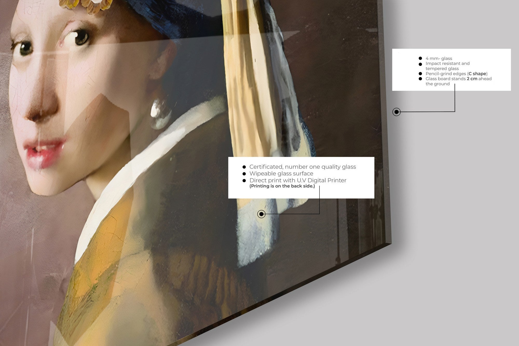 Quadro Decorativo em Vidro Temperado Multicolor 40x60cm - Arte Moderna para Parede