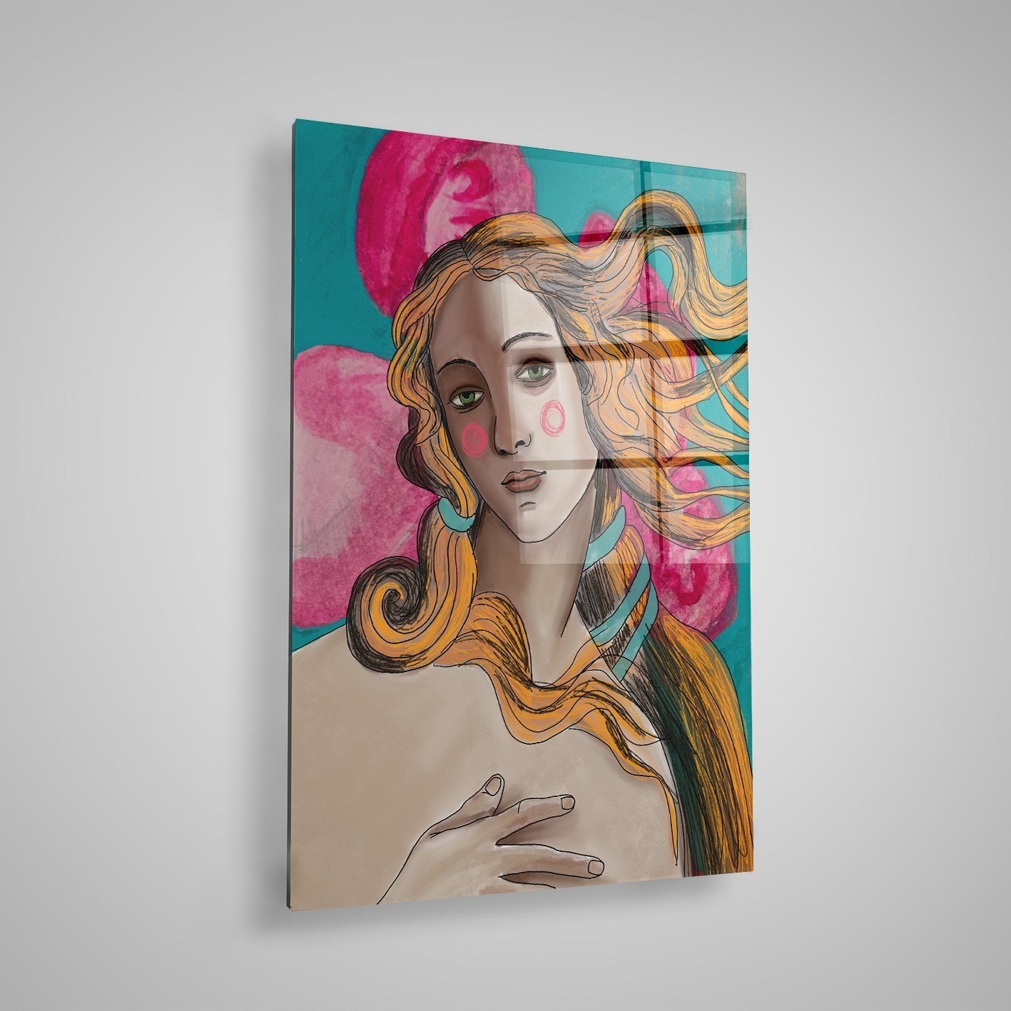 Quadro Decorativo em Vidro Temperado Multicolor 40x60cm - Arte Moderna para Parede