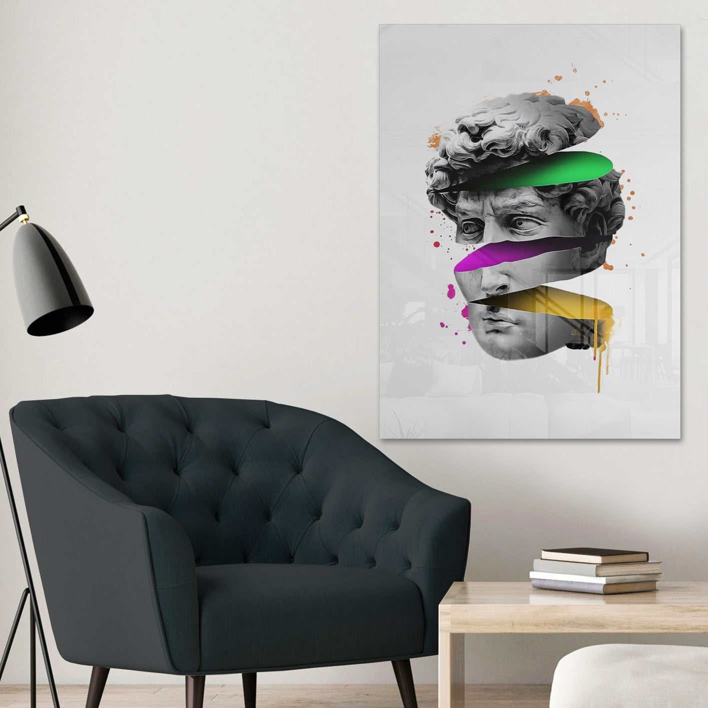 Quadro Decorativo em Vidro Temperado Multicolor 50x70cm - Arte Moderna para Parede