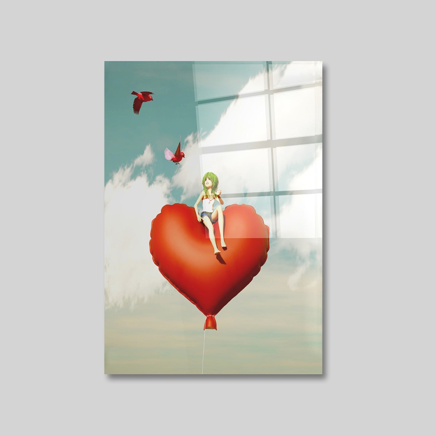 Quadro Decorativo em Vidro Temperado Multicolor 70x100cm - Arte Moderna para Parede