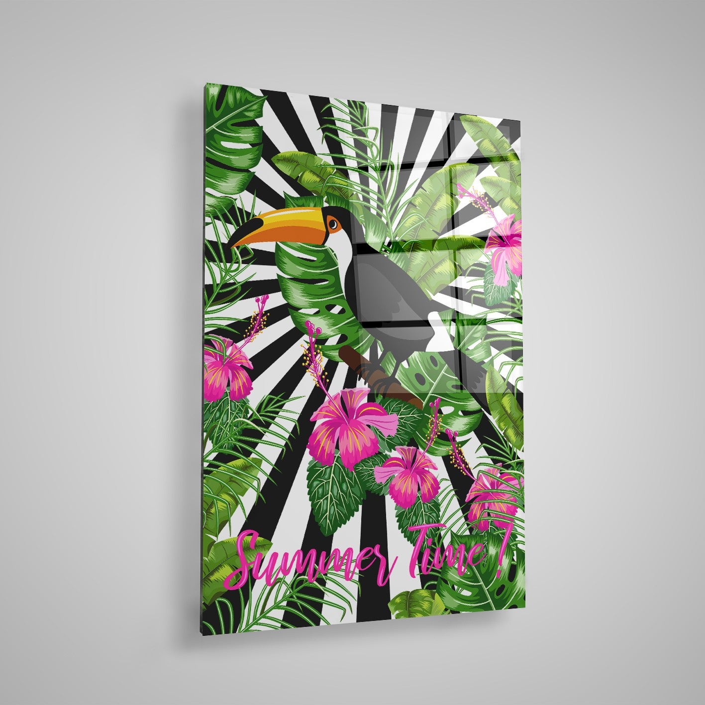 Quadro Decorativo em Vidro Temperado Multicolor 40x60cm - Arte Moderna para Parede