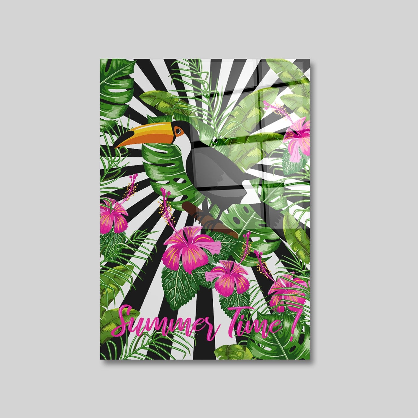 Quadro Decorativo em Vidro Temperado Multicolor 40x60cm - Arte Moderna para Parede