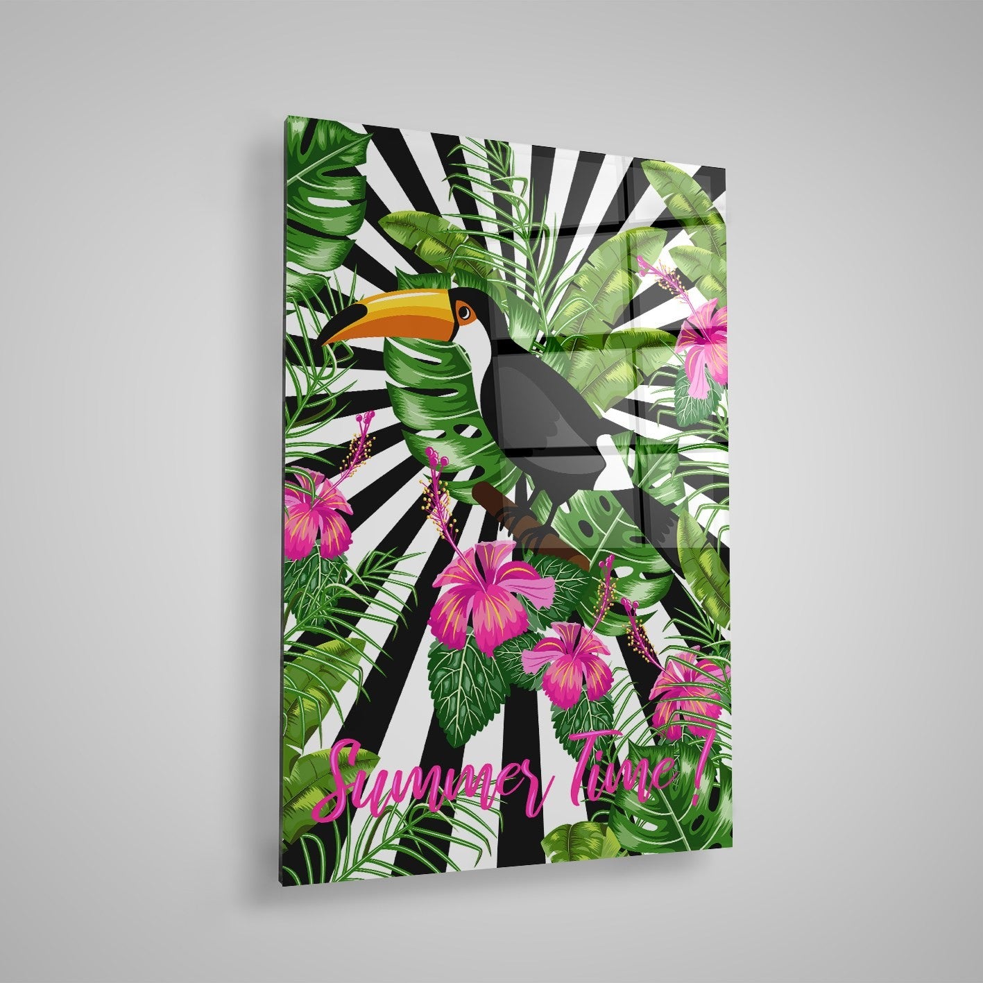 Quadro Decorativo em Vidro Temperado Multicolor 40x60cm - Arte Moderna para Parede