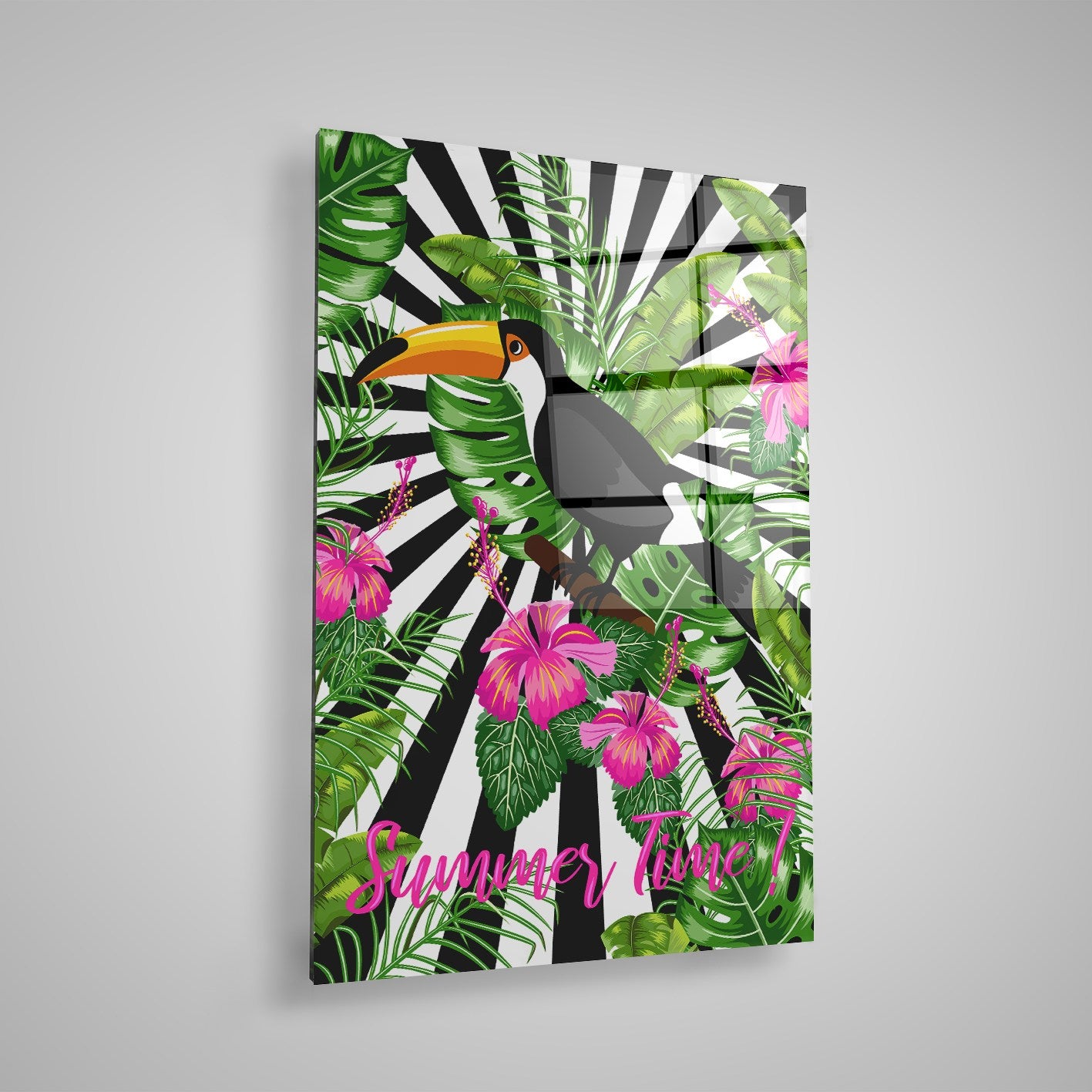 Quadro Decorativo em Vidro Temperado Multicolor 70x100cm - Arte Moderna para Parede