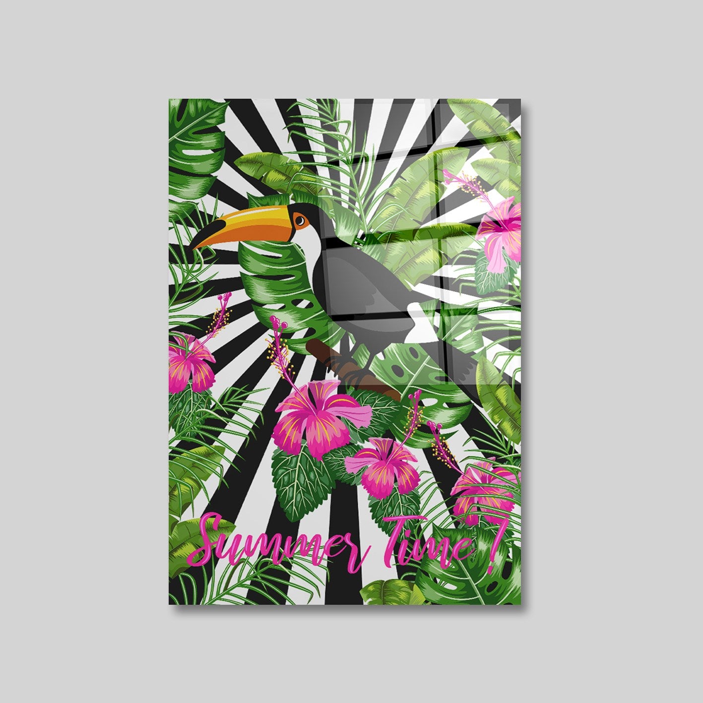 Quadro Decorativo em Vidro Temperado Multicolor 70x100cm - Arte Moderna para Parede