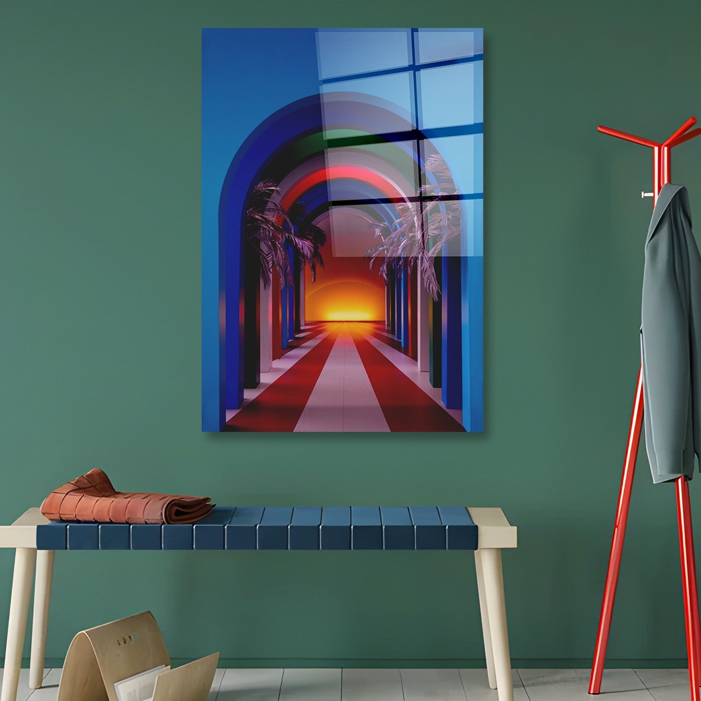 Quadro Decorativo em Vidro Temperado Multicolor 40x60cm - Arte Moderna para Parede