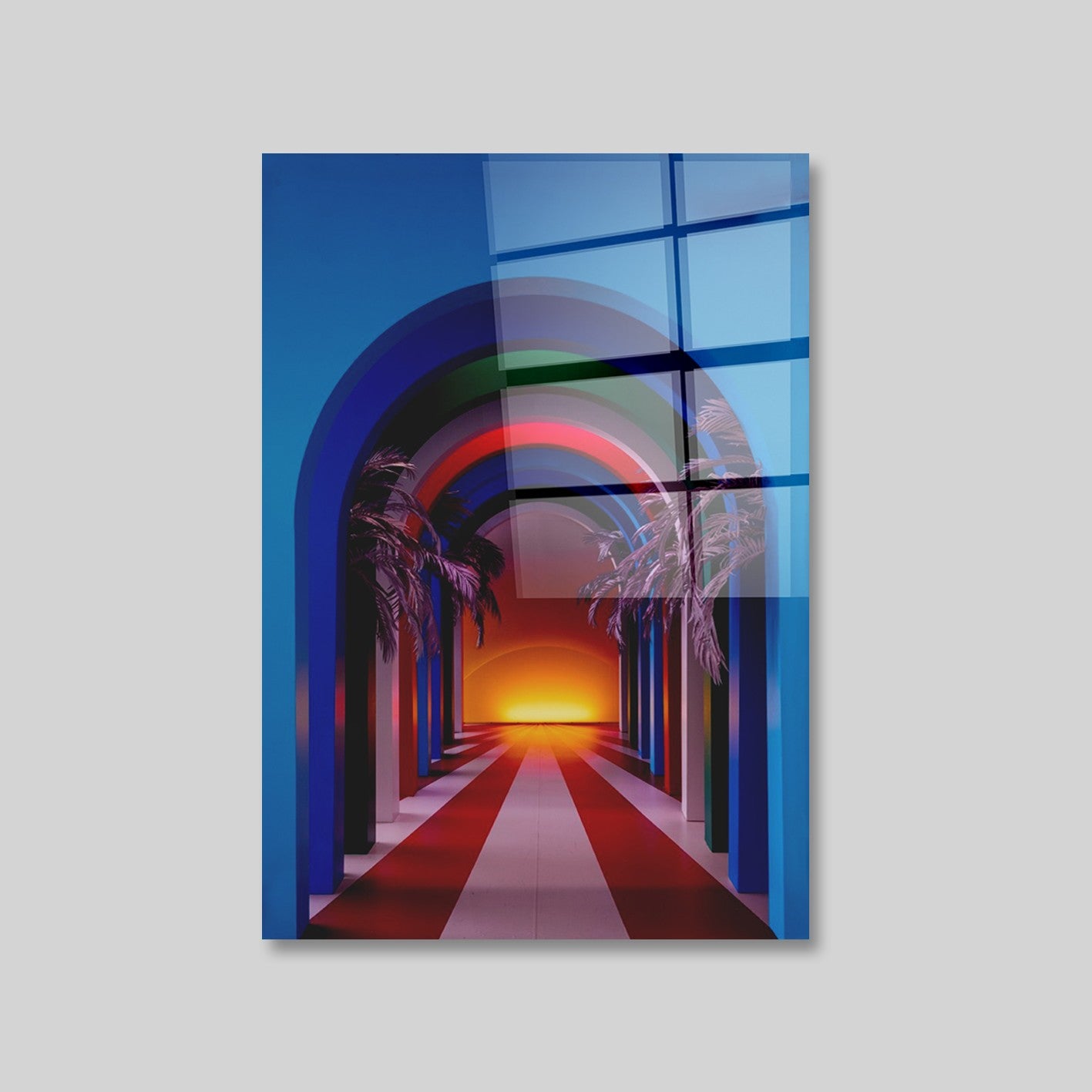 Quadro Decorativo em Vidro Temperado Multicolor 40x60cm - Arte Moderna para Parede