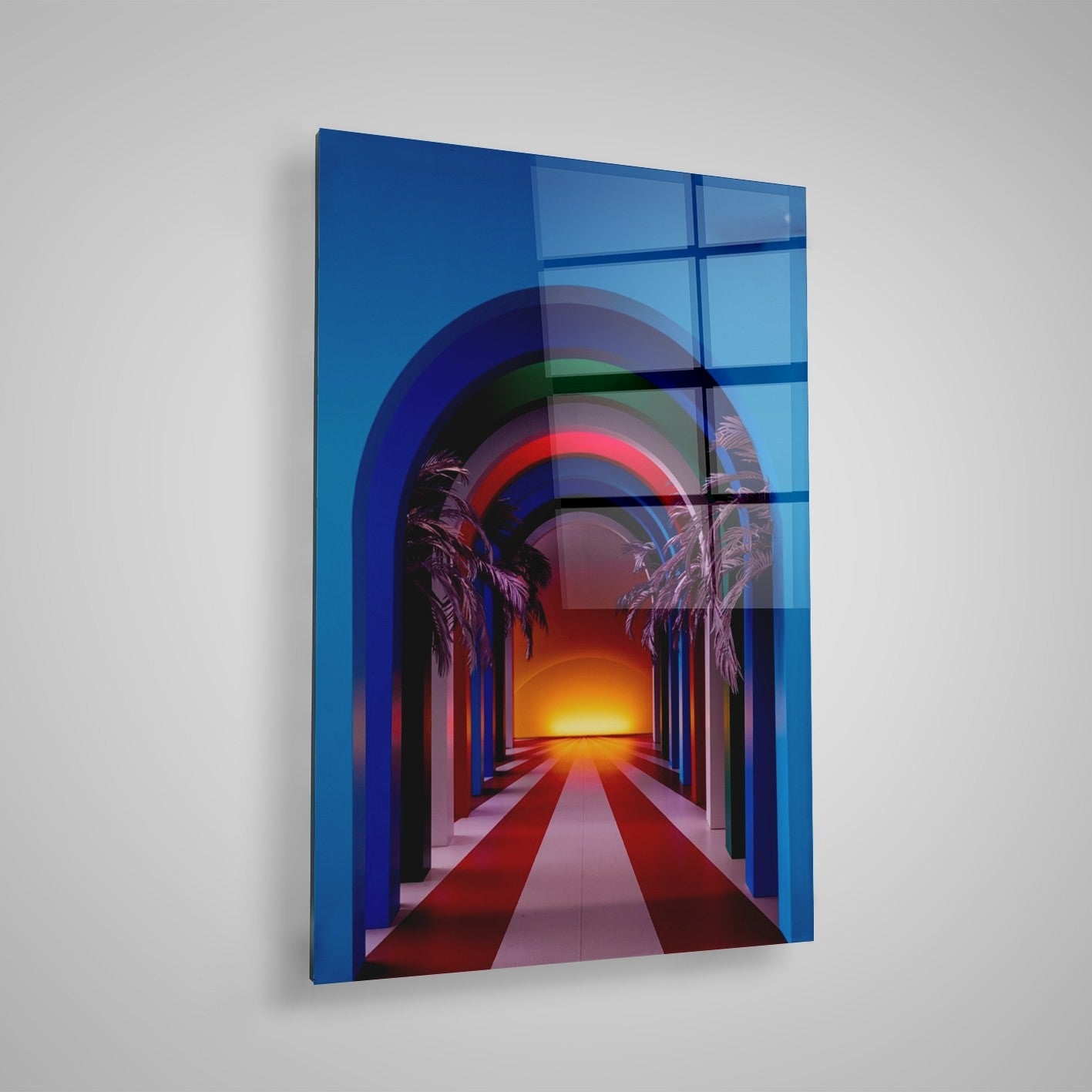 Quadro Decorativo em Vidro Temperado Multicolor 40x60cm - Arte Moderna para Parede