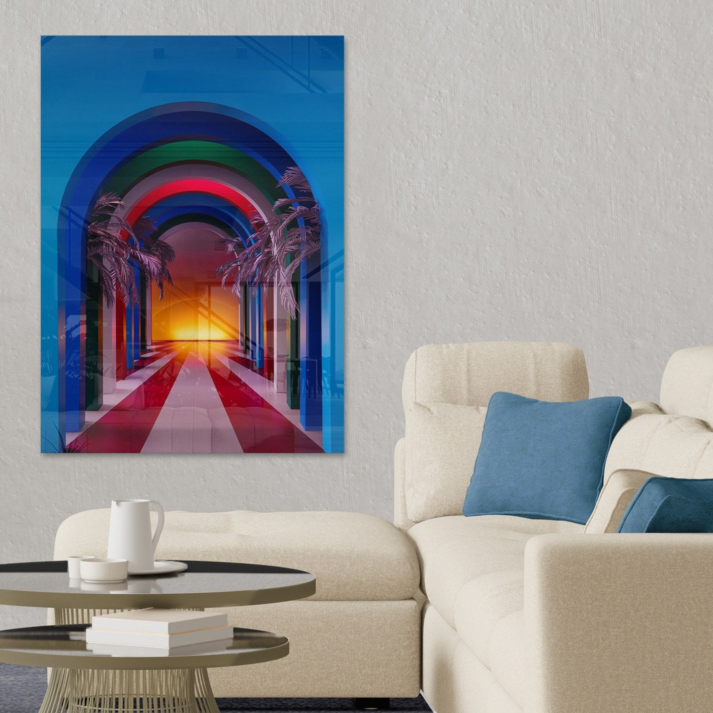 Quadro Decorativo em Vidro Temperado Multicolor 50x70cm - Arte Moderna para Parede