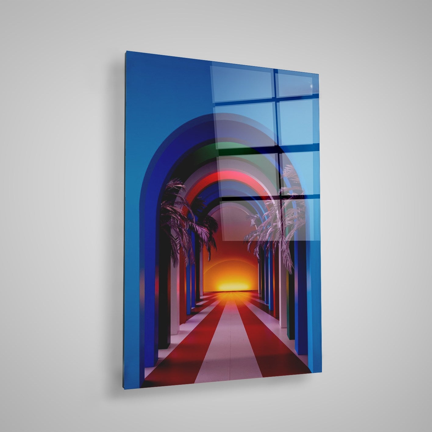 Quadro Decorativo em Vidro Temperado Multicolor 70x100cm - Arte Moderna para Parede