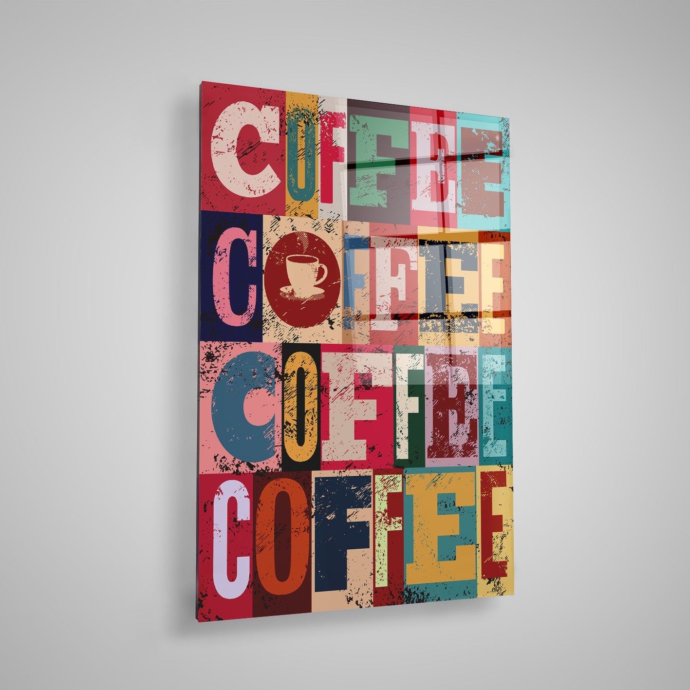 Quadro Decorativo em Vidro Temperado Multicolor 40x60cm - Arte Moderna para Parede