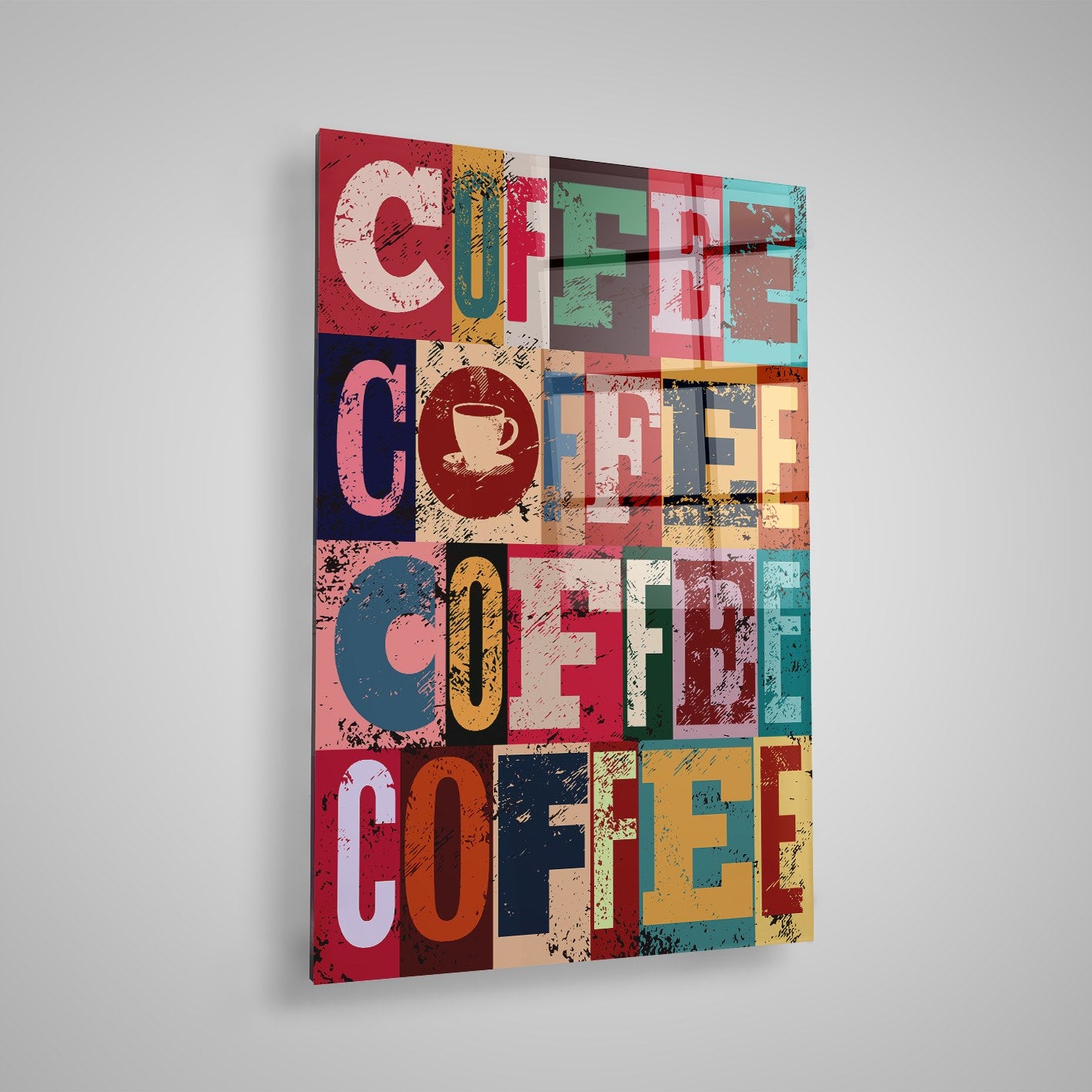 Quadro Decorativo em Vidro Temperado Multicolor 70x100cm - Arte Moderna para Parede