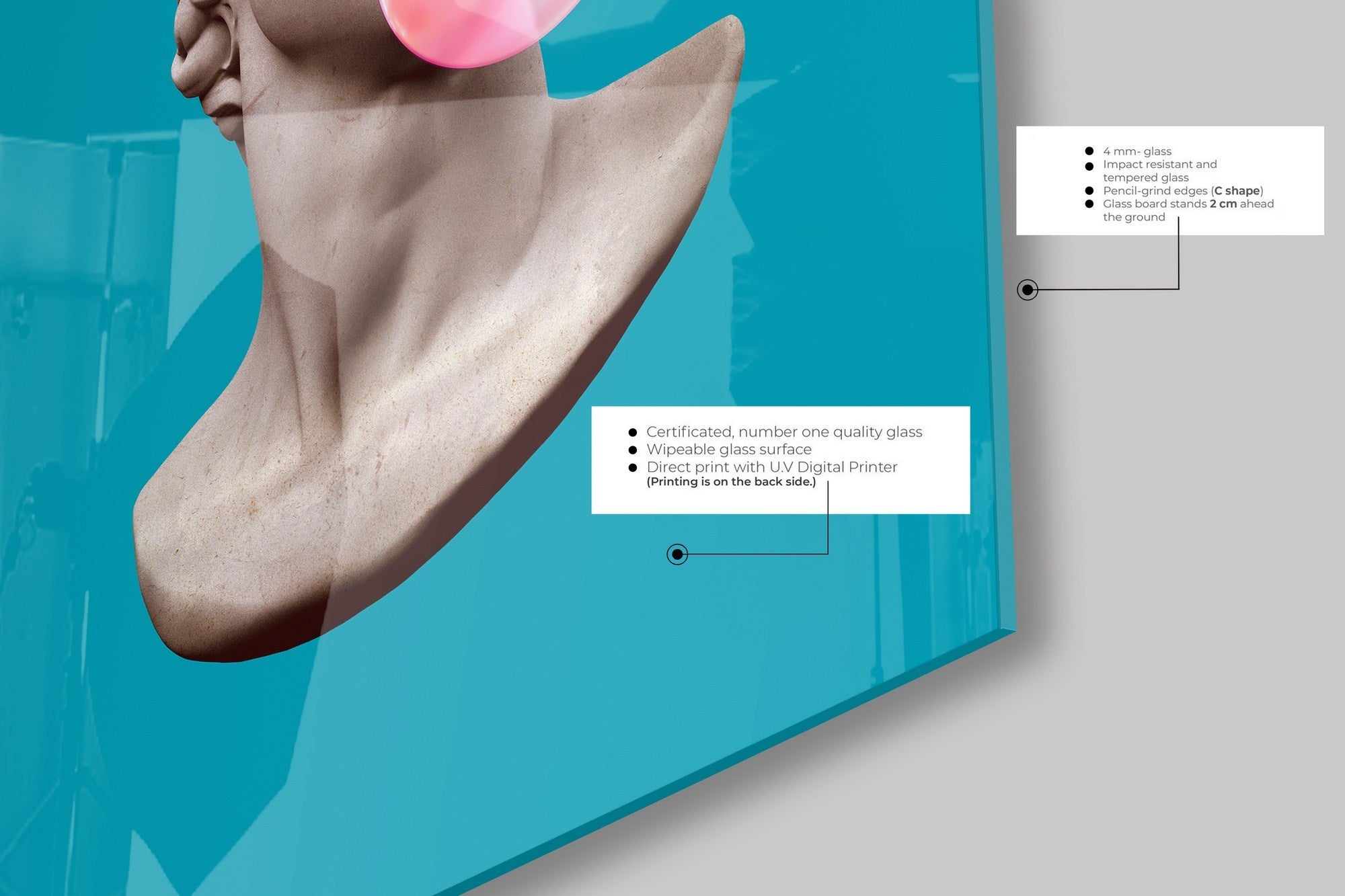 Quadro Decorativo em Vidro Temperado Multicolor 70x100cm - Arte Moderna para Parede