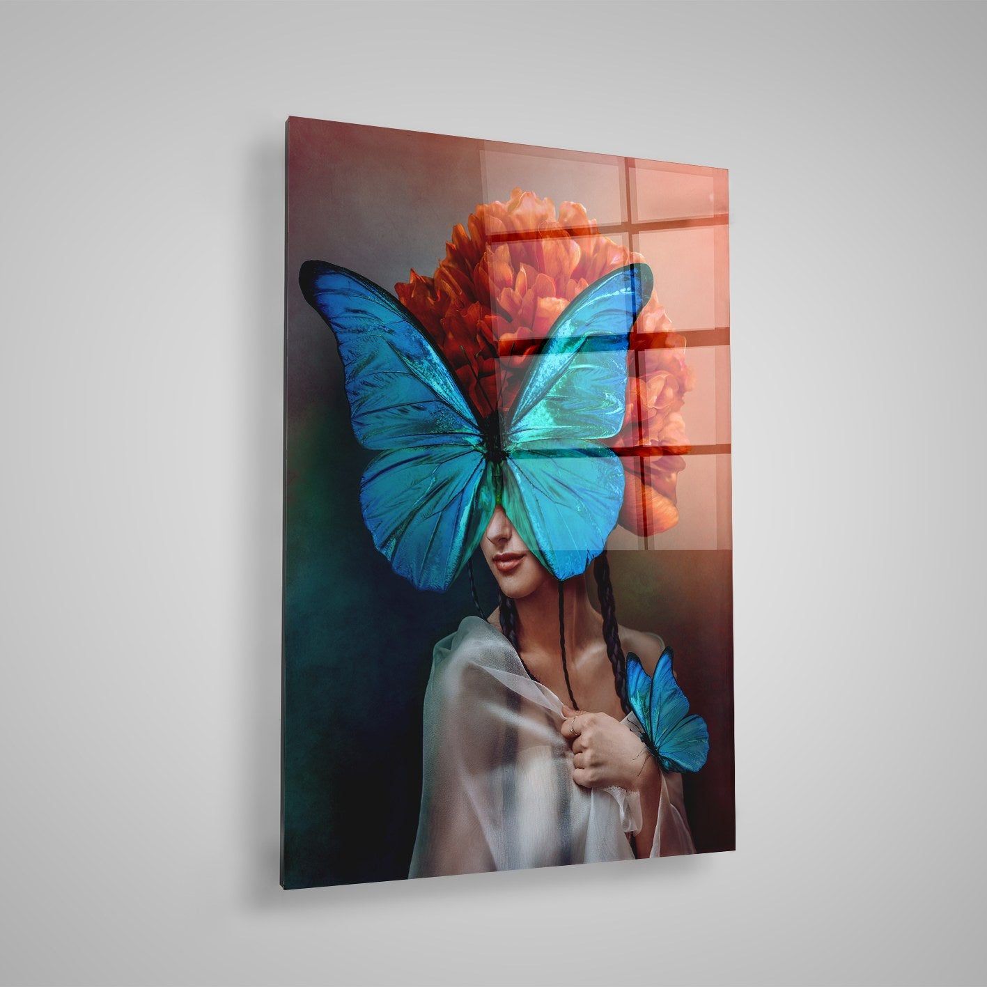 Quadro Decorativo em Vidro Temperado Multicolor 40x60cm - Arte Moderna para Parede