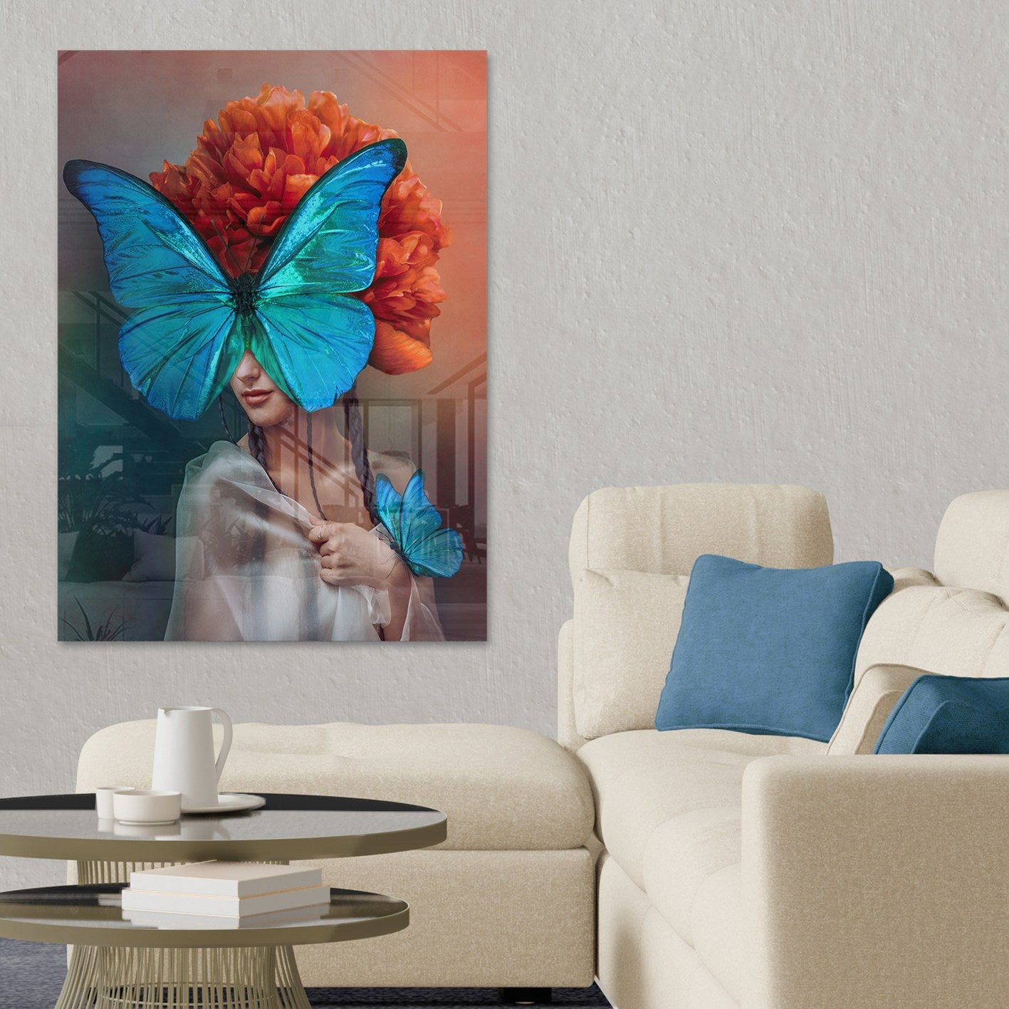 Quadro Decorativo em Vidro Temperado Multicolor 50x70cm - Arte Moderna para Parede