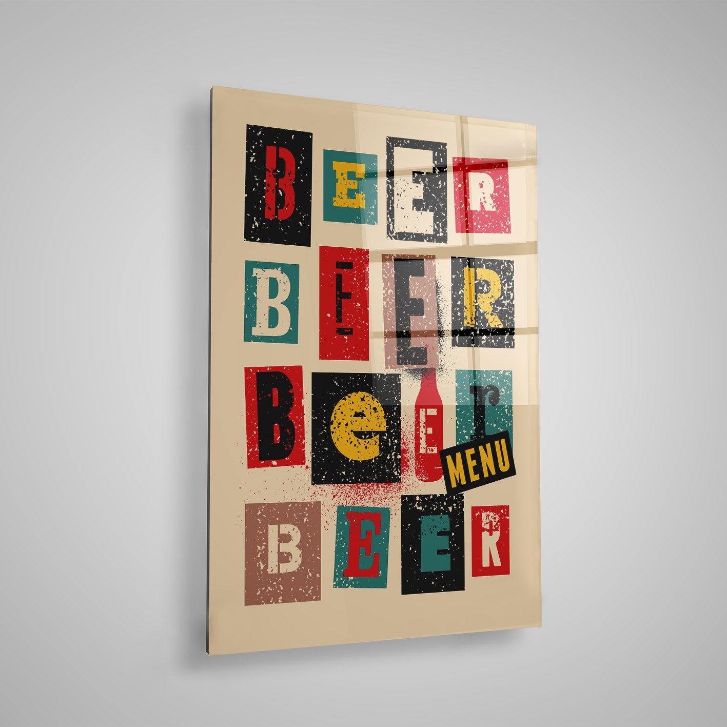 Quadro Decorativo em Vidro Temperado Multicolor 70x100cm - Arte Moderna para Parede