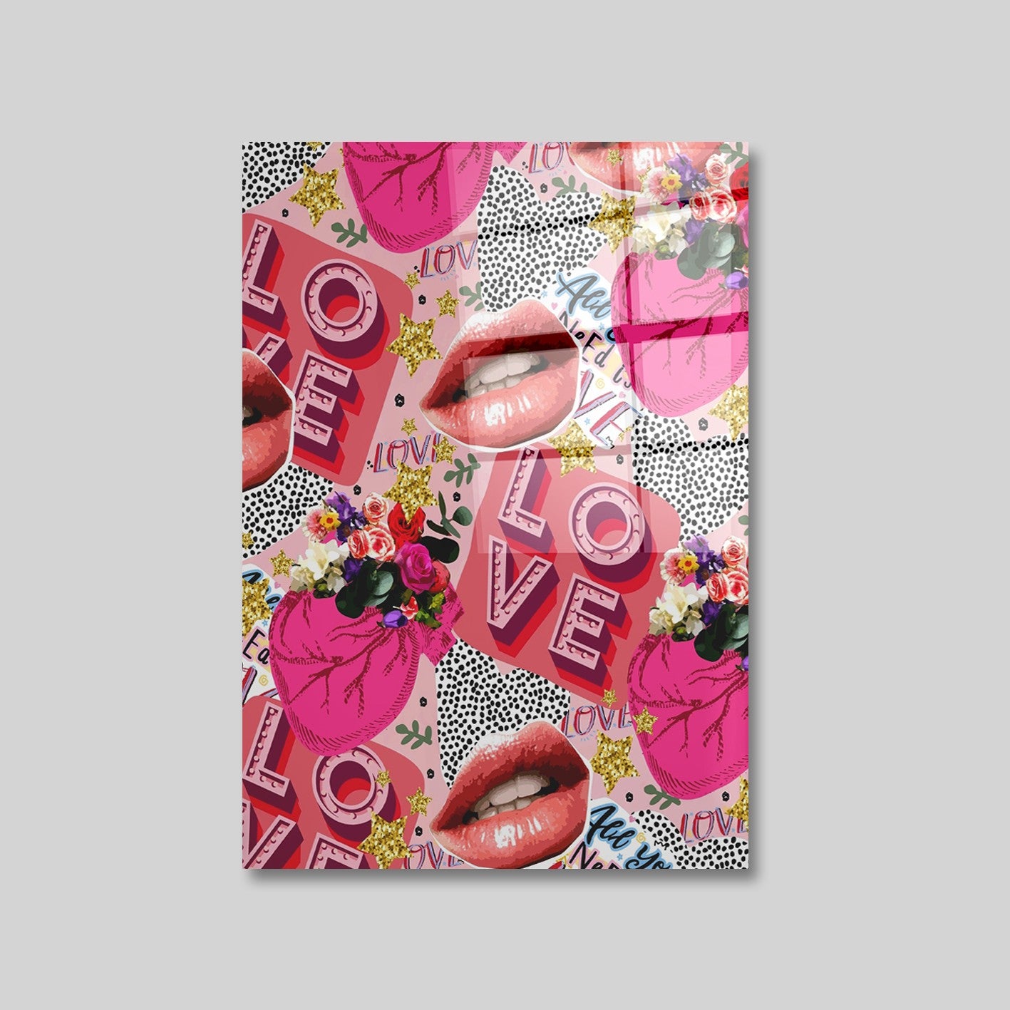 Quadro Decorativo em Vidro Temperado Multicolor 40x60cm - Arte Moderna para Parede