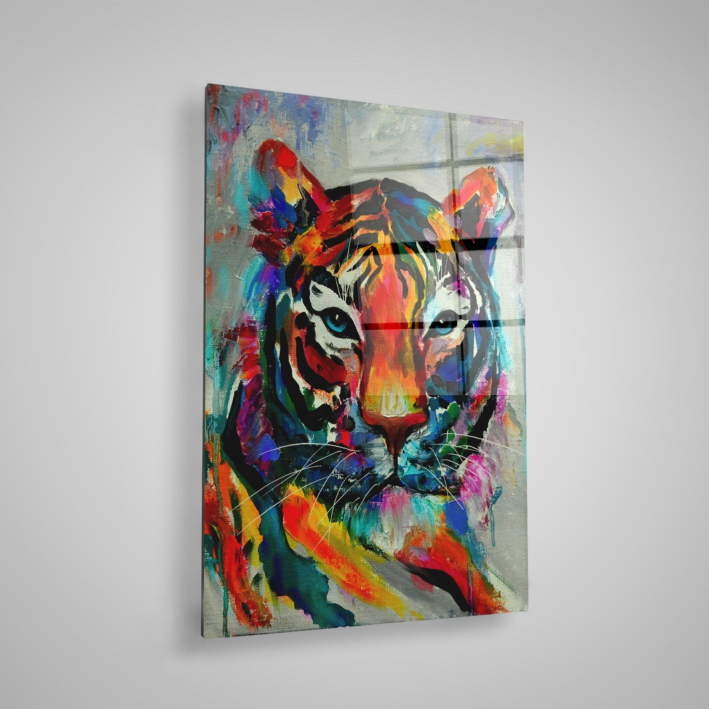 Quadro Decorativo em Vidro Temperado Multicolor 50x70cm - Arte Moderna para Parede