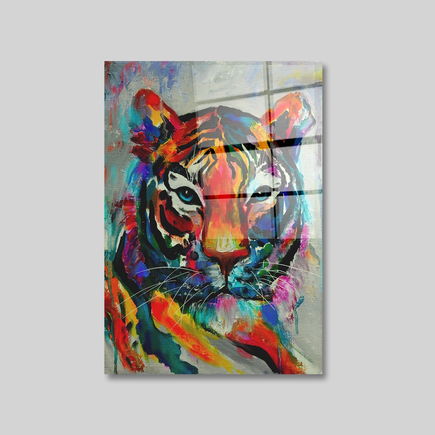 Quadro Decorativo em Vidro Temperado Multicolor 70x100cm - Arte Moderna para Parede