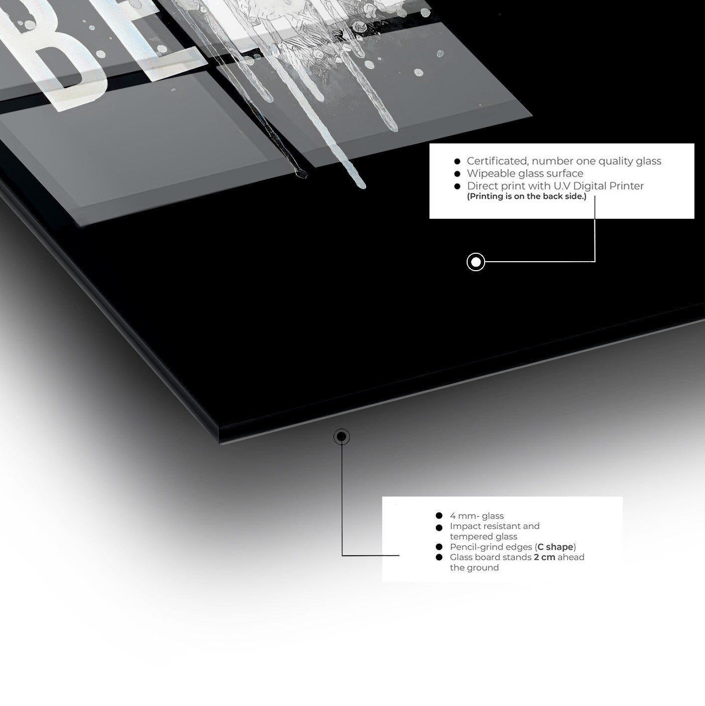 Quadro Decorativo em Vidro Temperado Multicolor 70x100cm - Arte Moderna para Parede