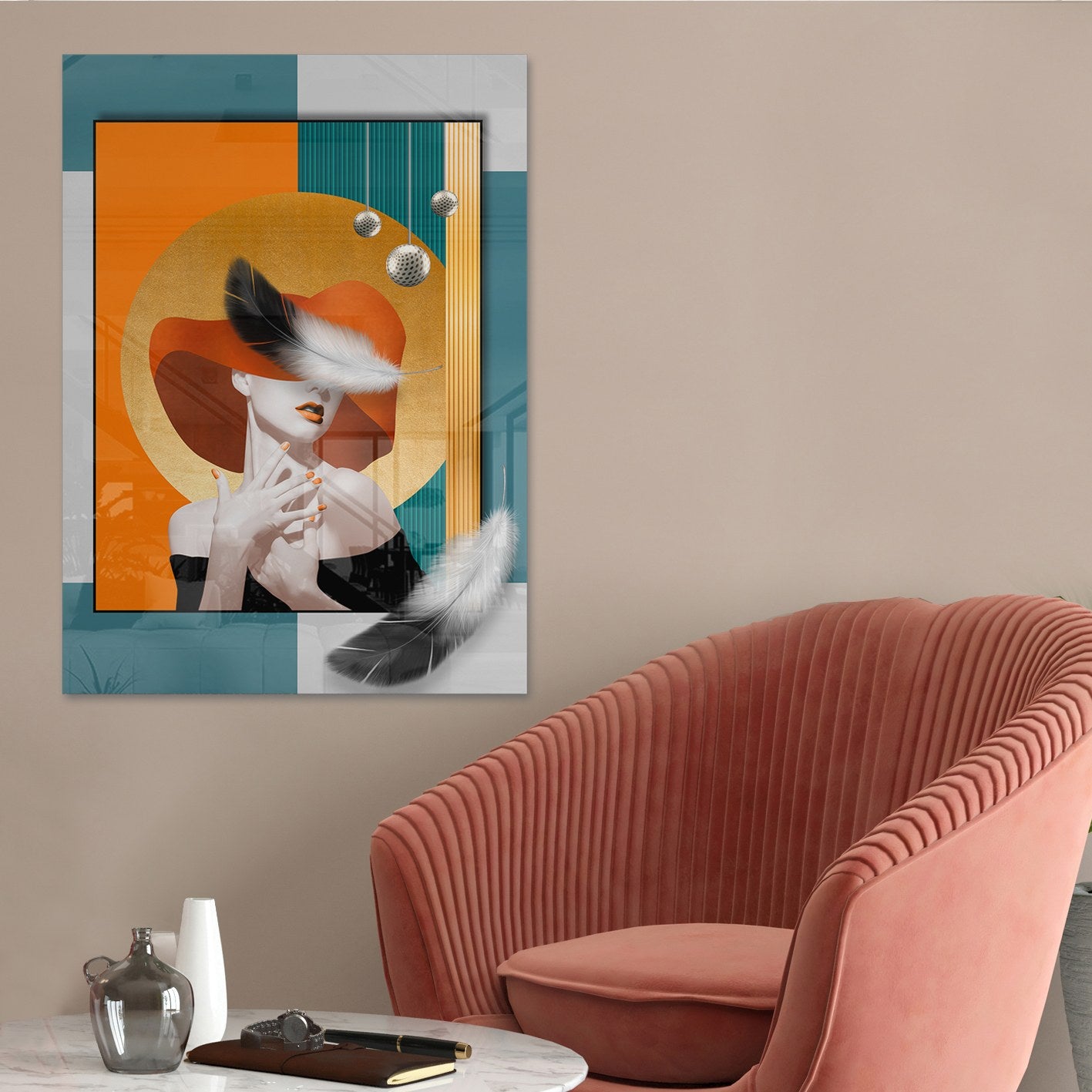 Quadro Decorativo em Vidro Temperado Multicolor 40x60cm - Arte Moderna para Parede