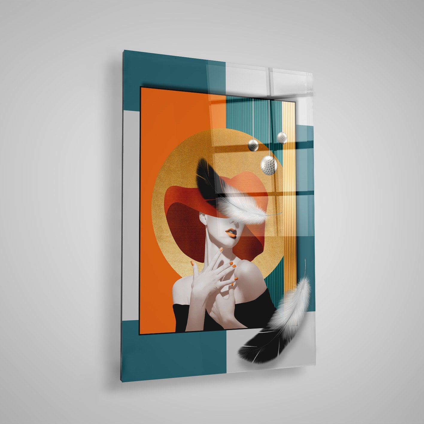 Quadro Decorativo em Vidro Temperado Multicolor 70x100cm - Arte Moderna para Parede