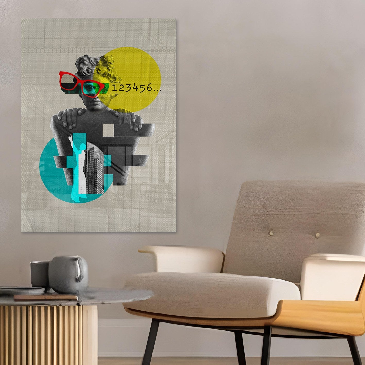 Quadro Decorativo em Vidro Temperado Multicolor 40x60cm - Arte Moderna para Parede