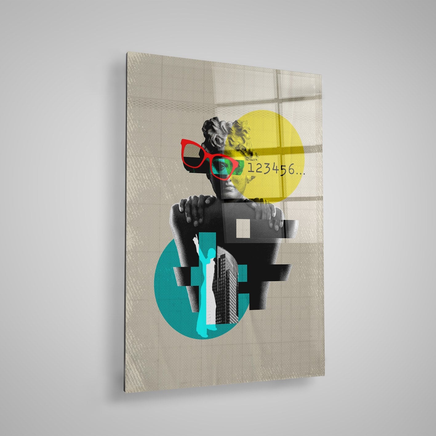 Quadro Decorativo em Vidro Temperado Multicolor 50x70cm - Arte Moderna para Parede