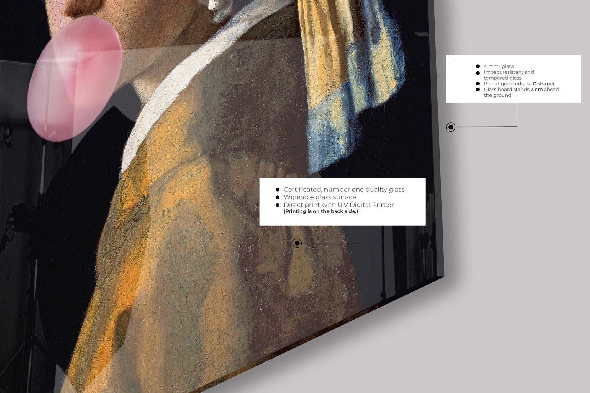 Quadro Decorativo em Vidro Temperado Multicolor 50x70cm - Arte Moderna para Parede