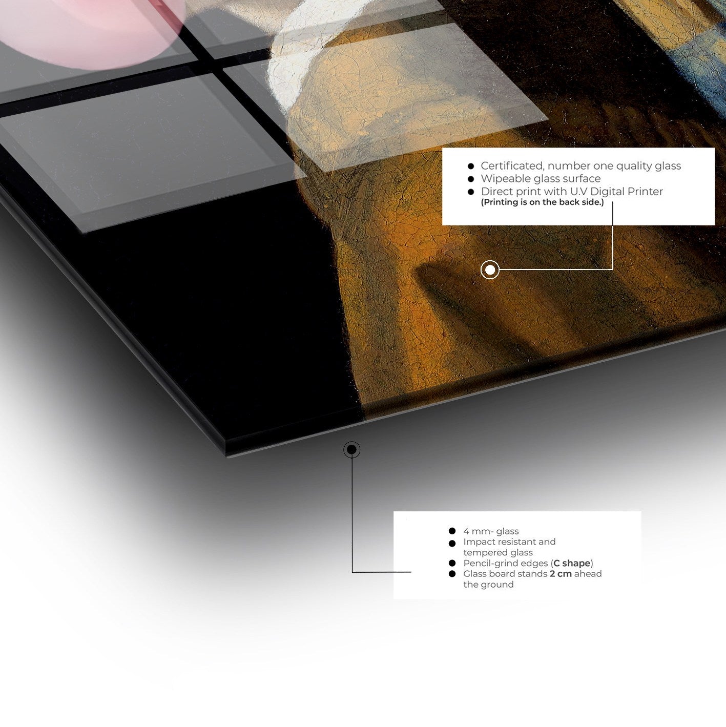 Quadro Decorativo em Vidro Temperado Multicolor 70x100cm - Arte Moderna para Parede