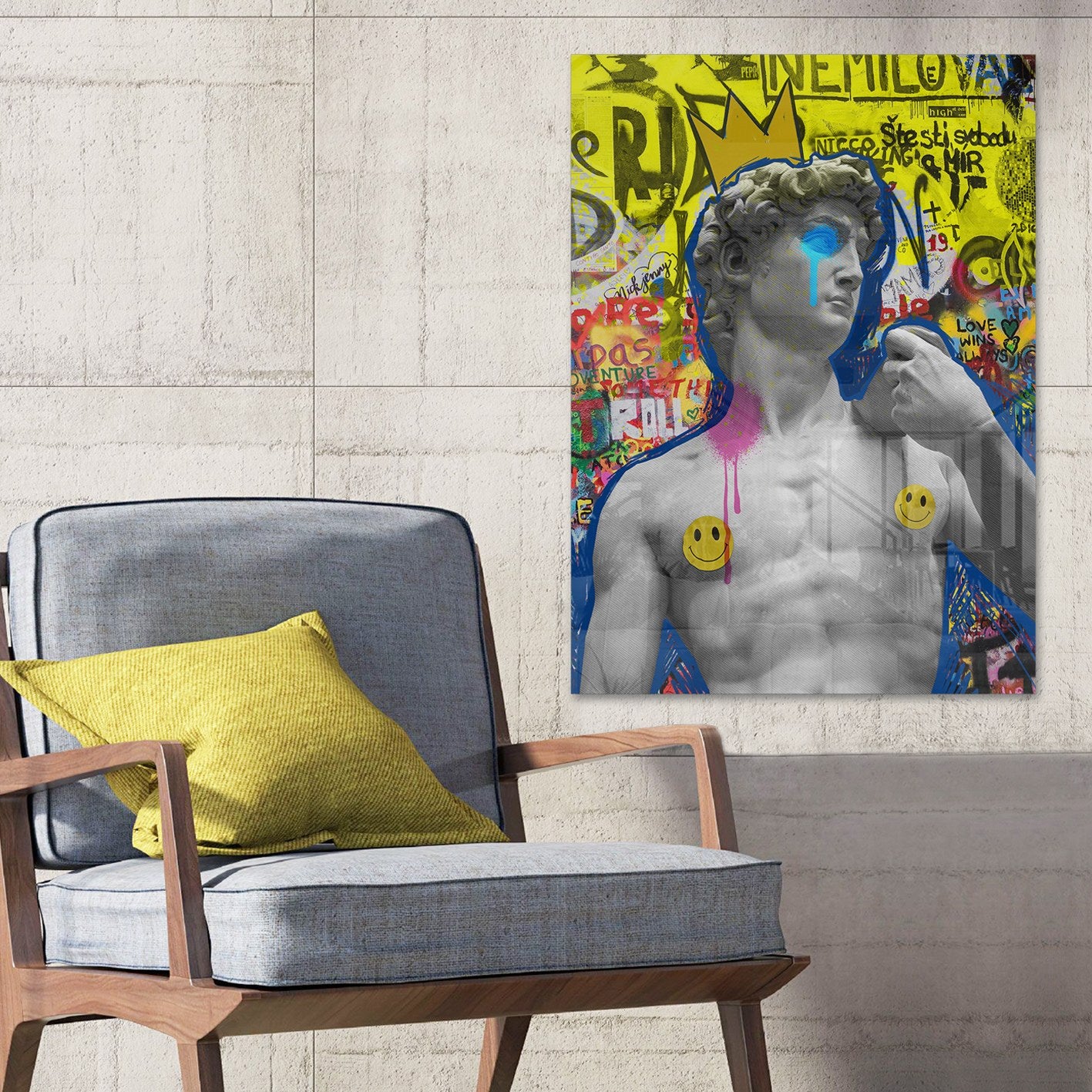 Quadro Decorativo em Vidro Temperado Multicolor 50x70cm - Arte Moderna para Parede