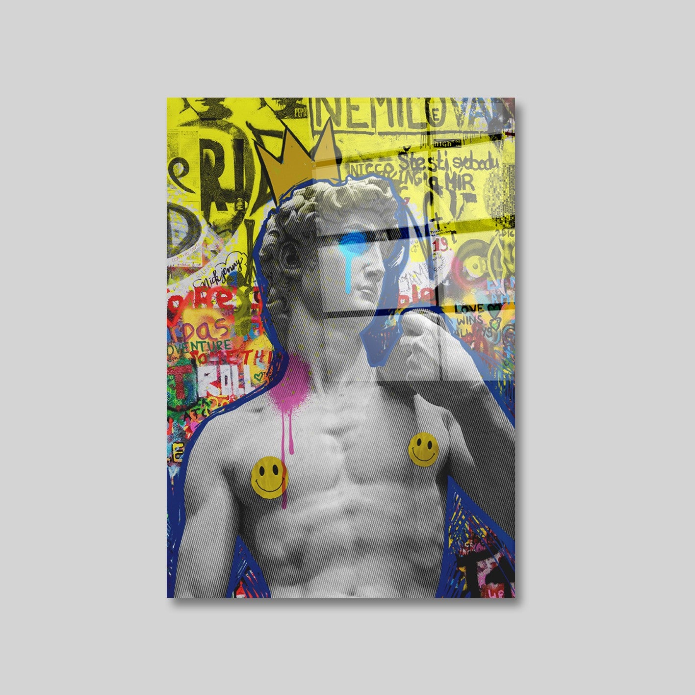 Quadro Decorativo em Vidro Temperado Multicolor 70x100cm - Arte Moderna para Parede