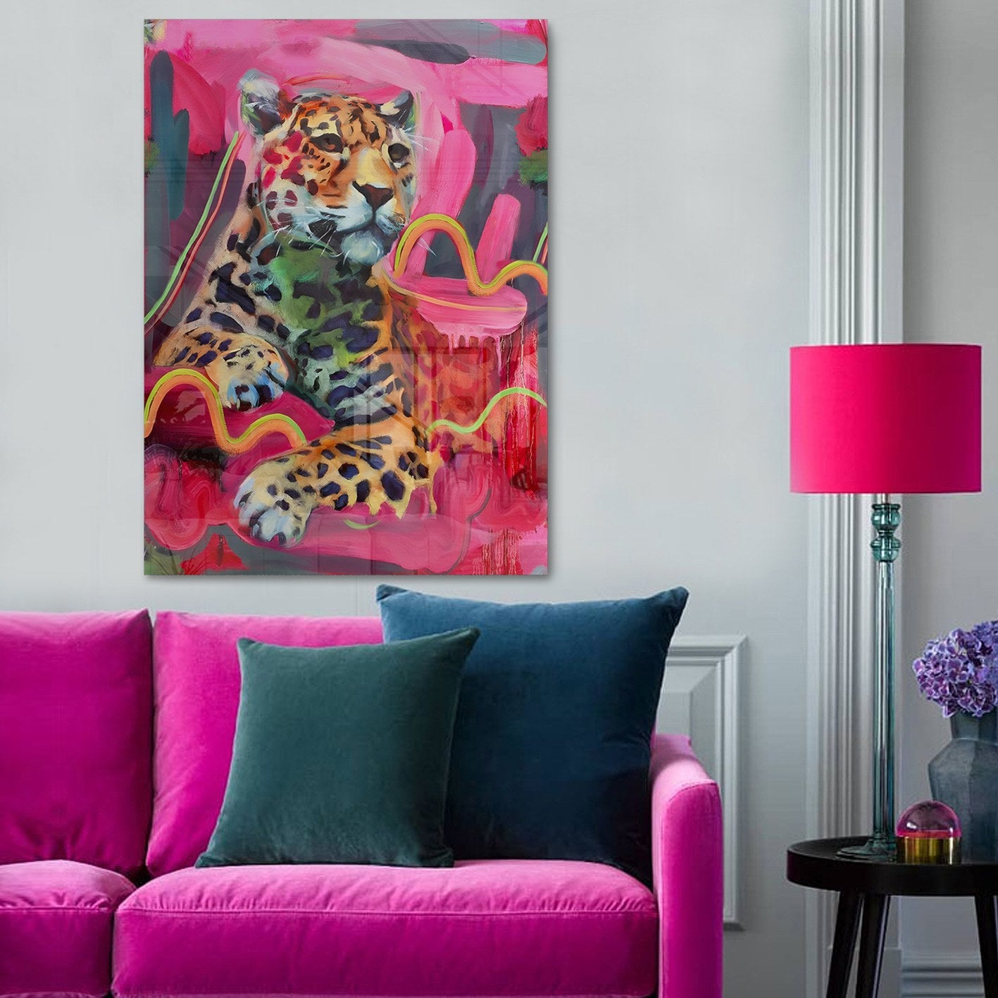 Quadro Decorativo em Vidro Temperado Multicolor 40x60cm - Arte Moderna para Parede