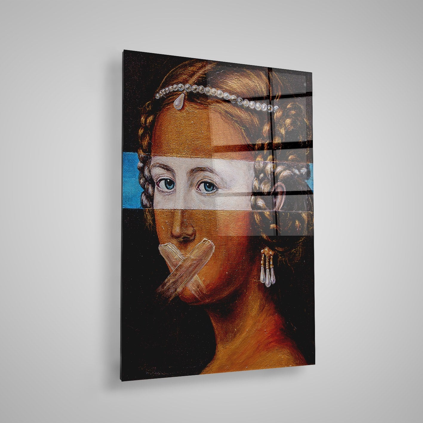 Quadro Decorativo em Vidro Temperado Multicolor 40x60cm - Arte Moderna para Parede