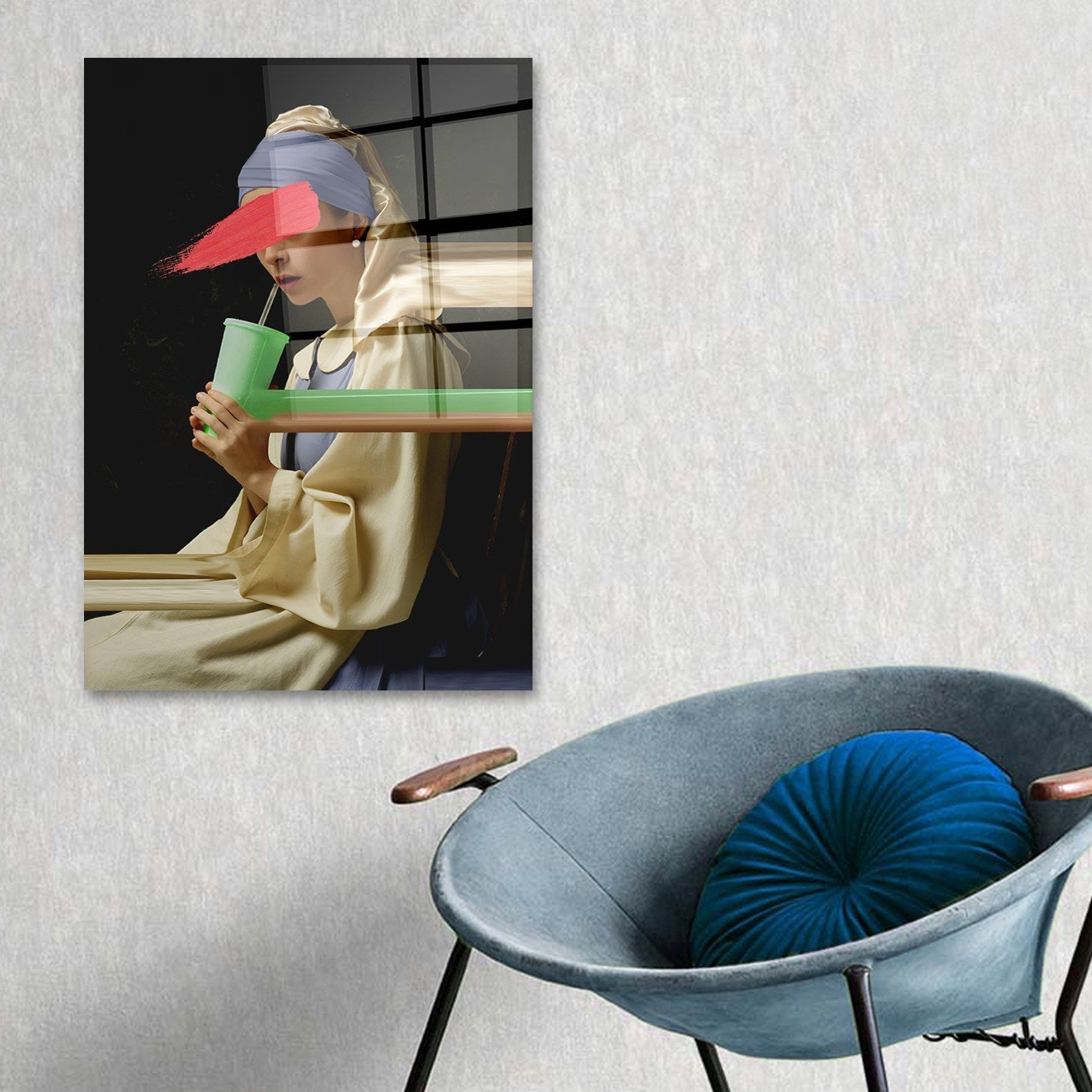 Quadro Decorativo em Vidro Temperado Multicolor 70x100cm - Arte Moderna para Parede