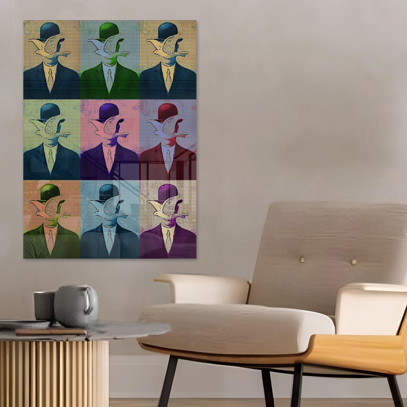 Quadro Decorativo em Vidro Temperado Multicolor 50x70cm - Arte Moderna para Parede