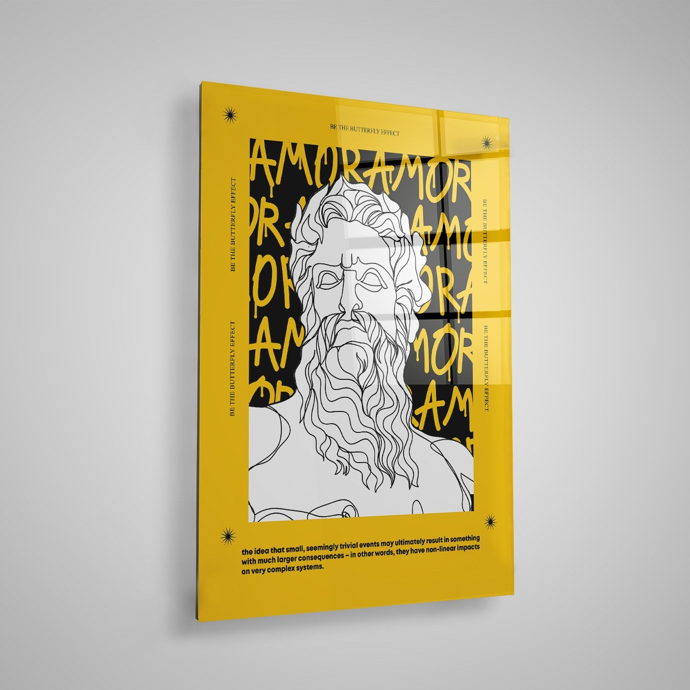 Quadro Decorativo em Vidro Temperado Multicolor 40x60cm - Arte Moderna para Parede