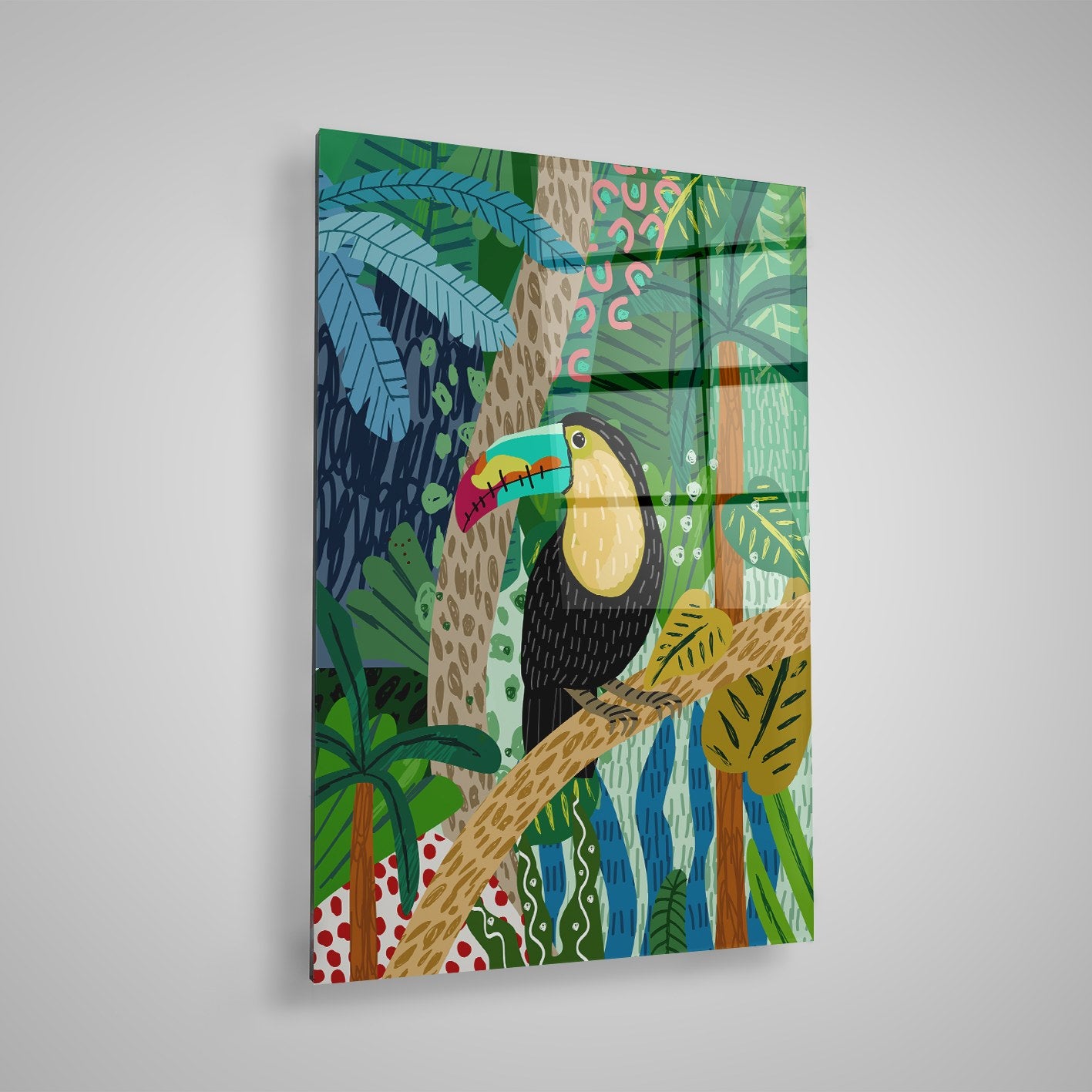 Quadro Decorativo em Vidro Temperado Multicolor 50x70cm - Arte Moderna para Parede