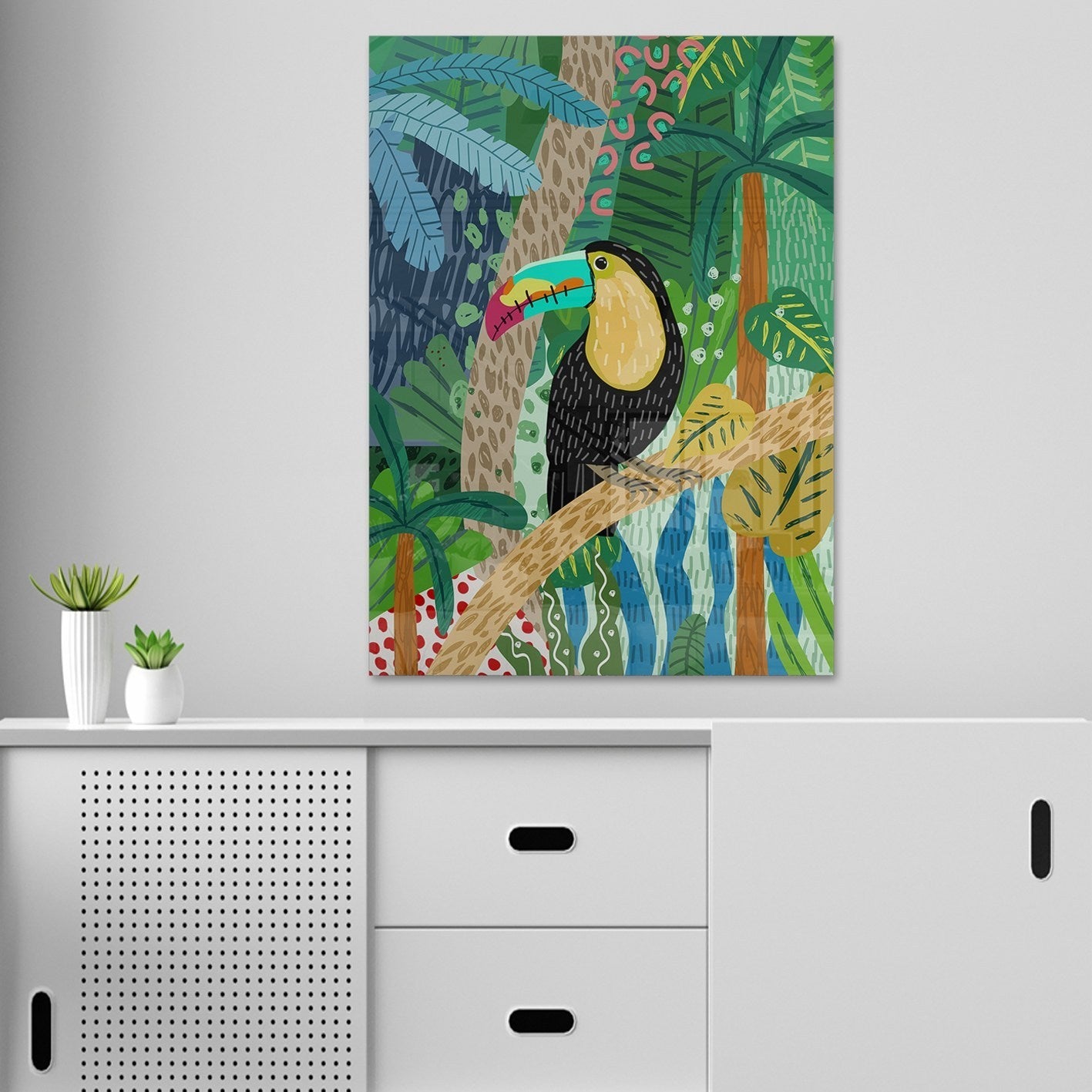 Quadro Decorativo em Vidro Temperado Multicolor 70x100cm - Arte Moderna para Parede