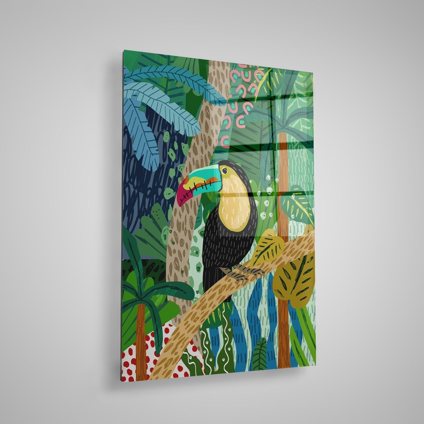 Quadro Decorativo em Vidro Temperado Multicolor 70x100cm - Arte Moderna para Parede