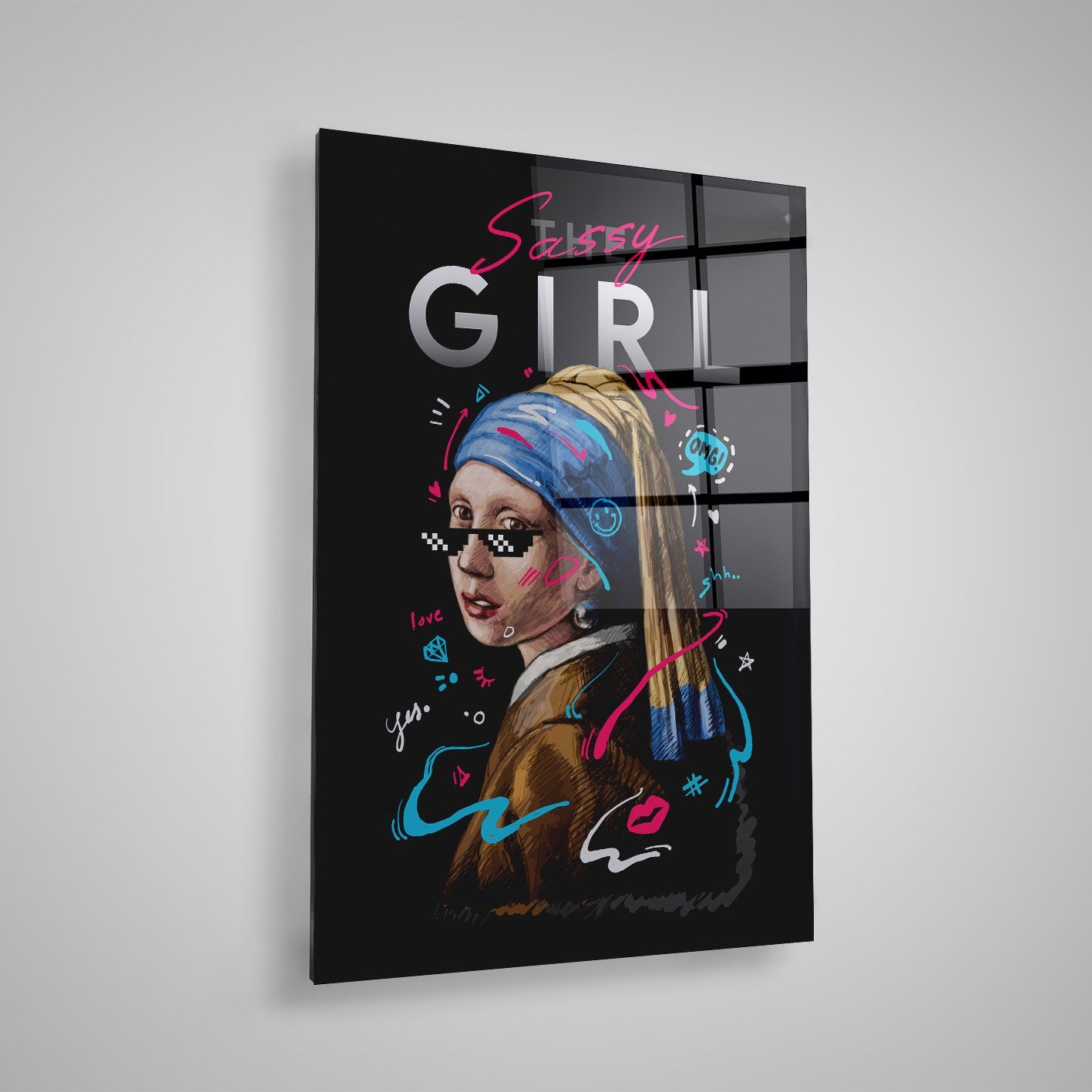 Quadro Decorativo em Vidro Temperado Multicolor 40x60cm - Arte Moderna para Parede