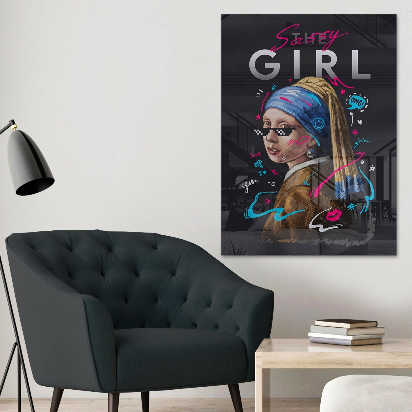 Quadro Decorativo em Vidro Temperado Multicolor 70x100cm - Arte Moderna para Parede