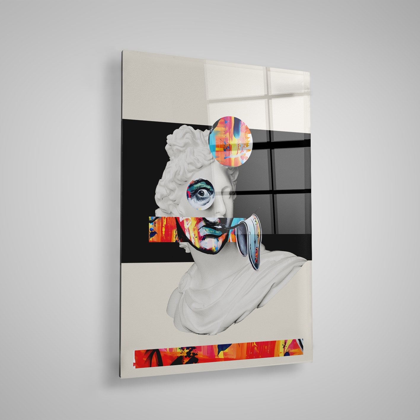 Quadro Decorativo em Vidro Temperado Multicolor 70x100cm - Arte Moderna para Parede