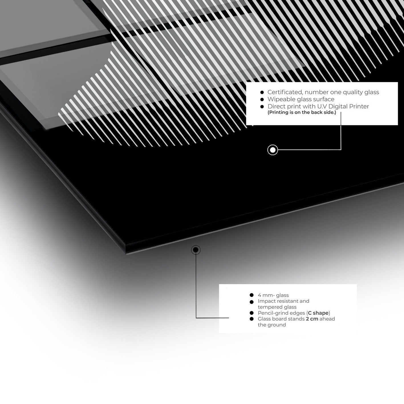 Quadro Decorativo em Vidro Temperado Multicolor 70x100cm - Arte Moderna para Parede