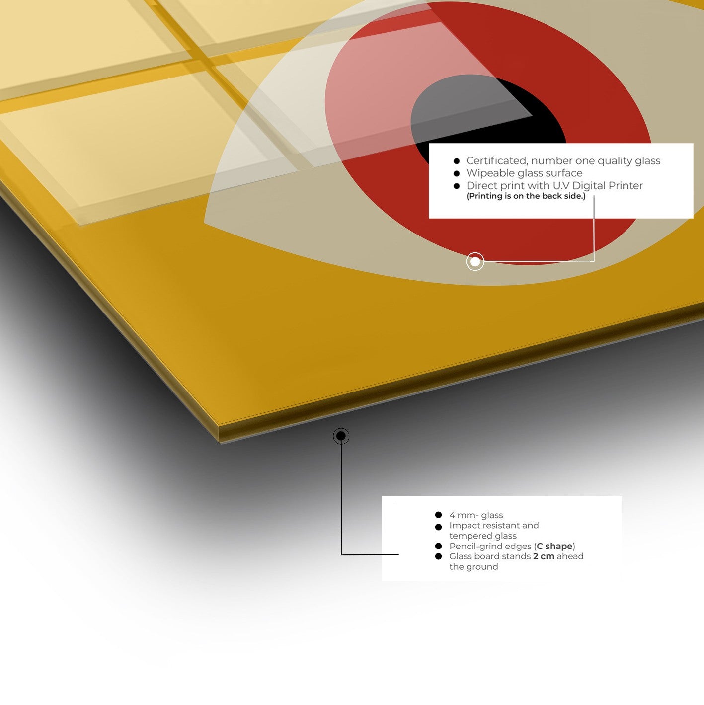 Quadro Decorativo em Vidro Temperado Multicolor 70x100cm - Arte Moderna para Parede