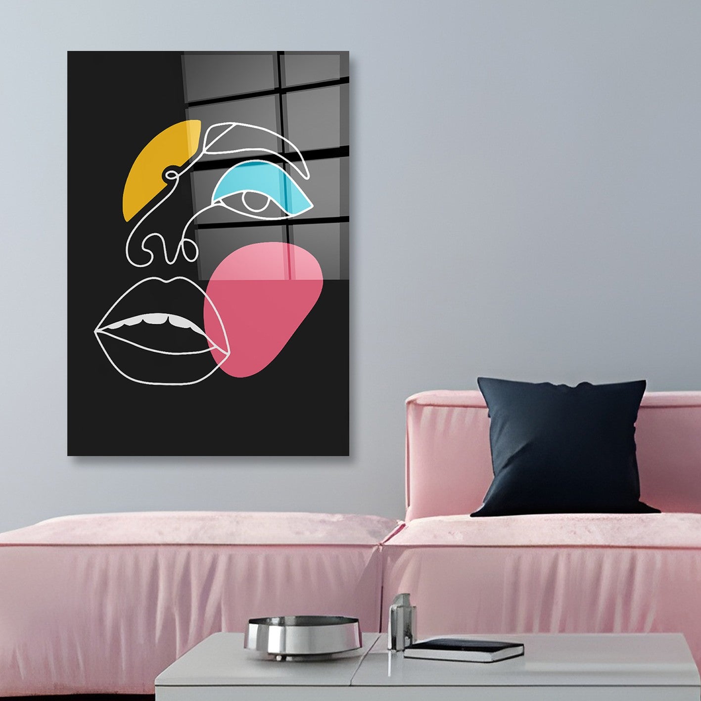 Quadro Decorativo em Vidro Temperado Multicolor 40x60cm - Arte Moderna para Parede