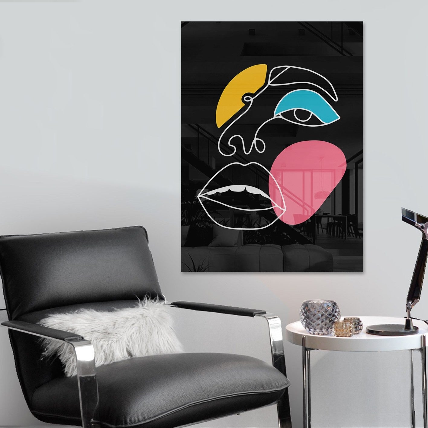 Quadro Decorativo em Vidro Temperado Multicolor 40x60cm - Arte Moderna para Parede