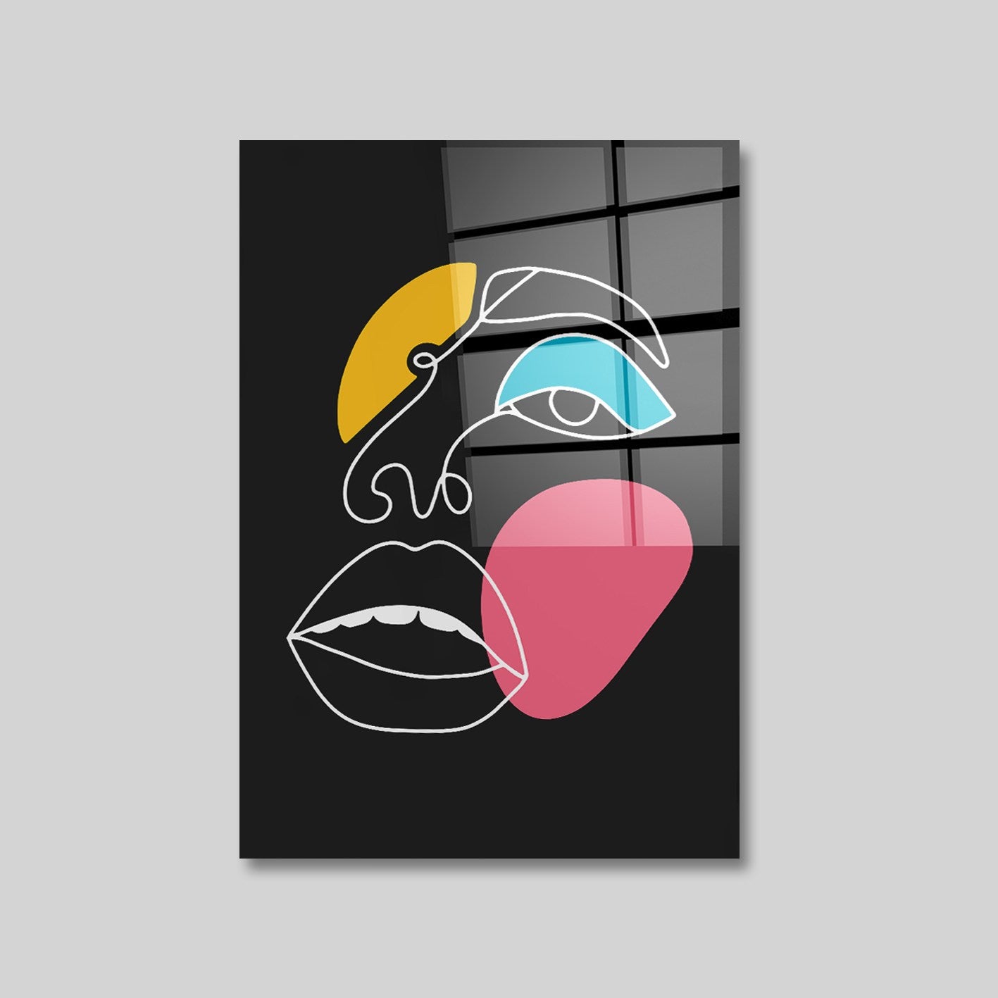 Quadro Decorativo em Vidro Temperado Multicolor 70x100cm - Arte Moderna para Parede