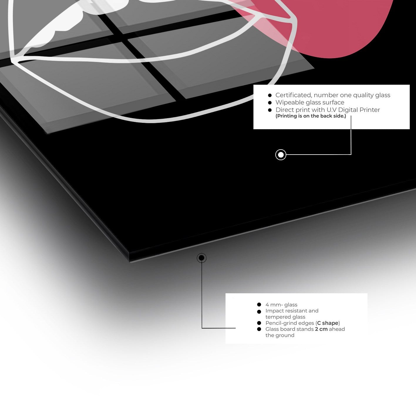 Quadro Decorativo em Vidro Temperado Multicolor 70x100cm - Arte Moderna para Parede