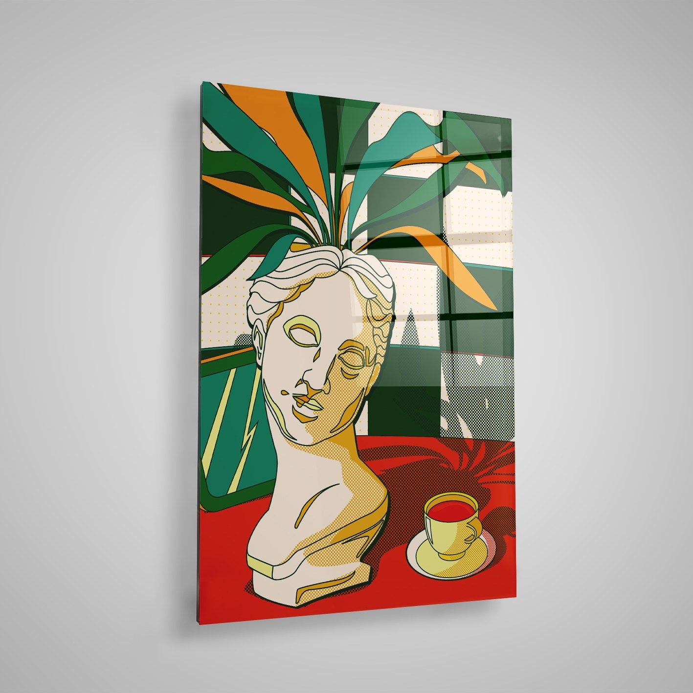 Quadro Decorativo em Vidro Temperado Multicolor 40x60cm - Arte Moderna para Parede